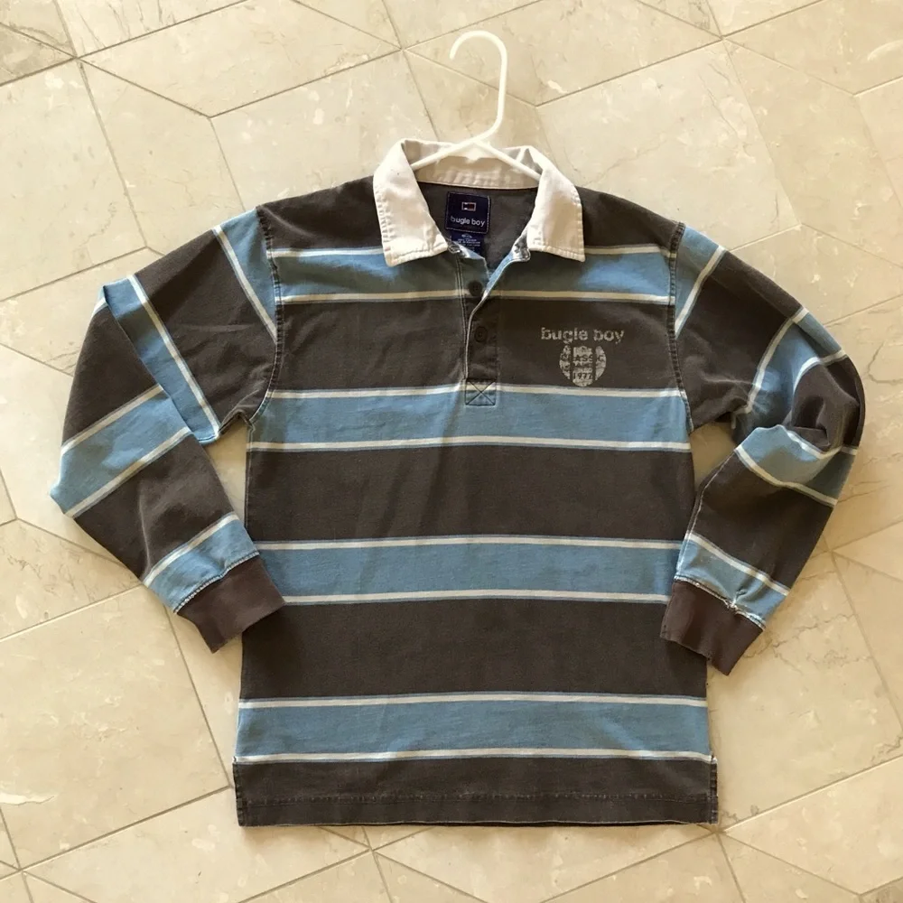 Bugle boy long sleeve polo 12/14. 100% cotton.